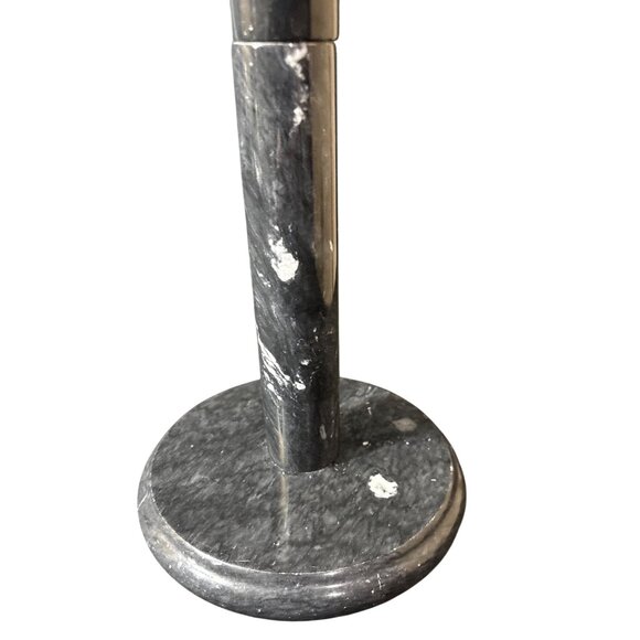 Black Marble Paper Towel Roll Holder Polished Finish Kitchen Stand Modern Decor - Picture 3 of 4